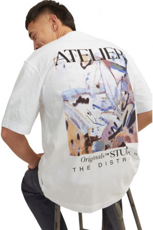 Tricou JACK &JONES Brooklyn Graphic Back - 12262503-Bright White [4]