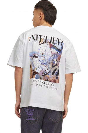 Tricou JACK &JONES Brooklyn Graphic Back - 12262503-Bright White [1]