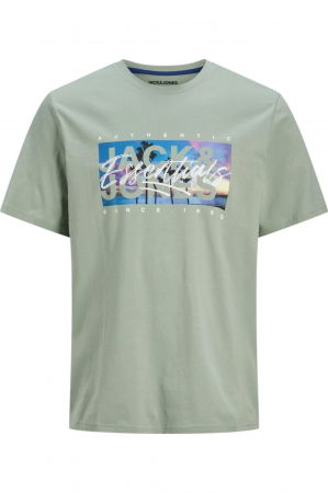 BĂRBAŢI - Tricou JACK &JONES Colton Photoprint - 12268438-Iceberg Green