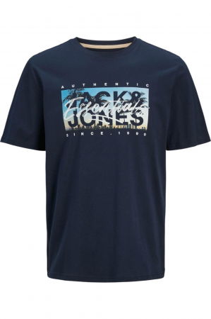 BĂRBAŢI - Tricou JACK &JONES Colton Photoprint - 12268438-Sky Captain