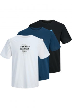 REDUCERI - Tricou JACK &JONES Condor Set 3 bucati - 12291396-Bright White