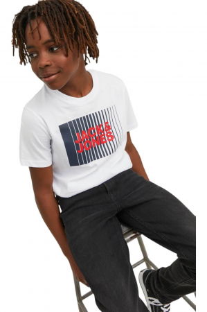 Tricou JACK &JONES Corp Logo Play JNR - 12237411-White [4]