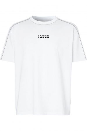 BĂRBAŢI - Tricou JACK &JONES Costance Minimal Text - 12282875-Bright White