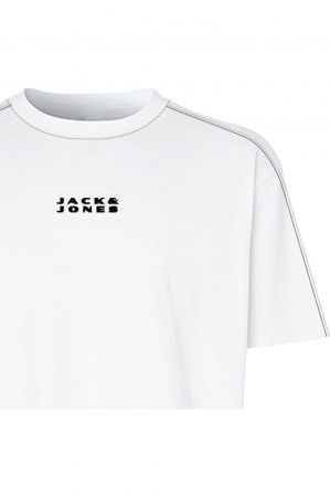 Tricou JACK &JONES Costance Minimal Text - 12282875-Bright White [3]
