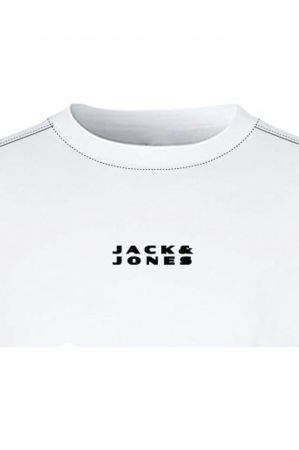 Tricou JACK &JONES Costance Minimal Text - 12282875-Bright White [1]