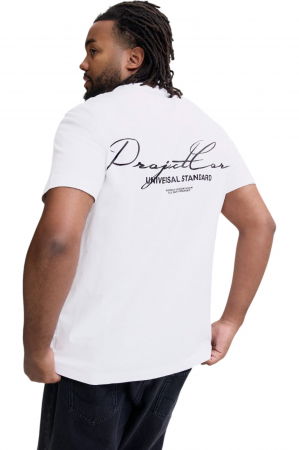 Tricou JACK &JONES Cover Script Back PLS - 12288178-Bright White [1]