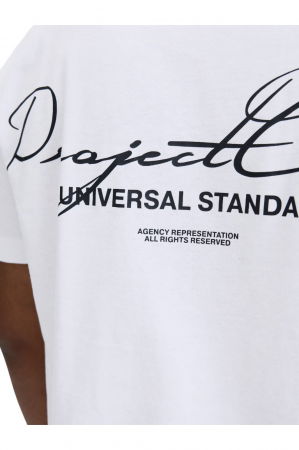 Tricou JACK &JONES Cover Script Back PLS - 12288178-Bright White [2]