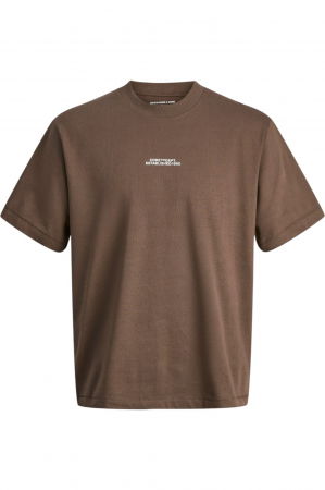 REDUCERI - Tricou JACK &JONES Cover Script Back PLS - 12288178-Seal Brown