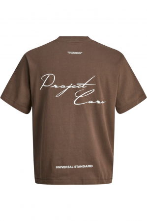 Tricou JACK &JONES Cover Script Back PLS - 12288178-Seal Brown [1]
