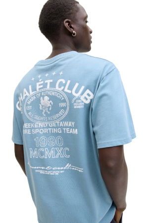 Tricou JACK &JONES Crest Back Print - 12286090-Blue Shadow [2]