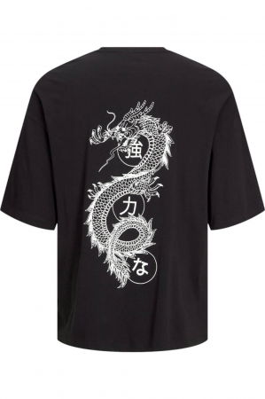 Tricou JACK &JONES Dragon Back Print - 12273504-Black [1]