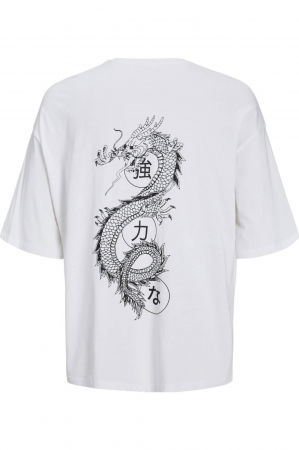 Tricou JACK &JONES Dragon Back Print - 12273504-White [1]
