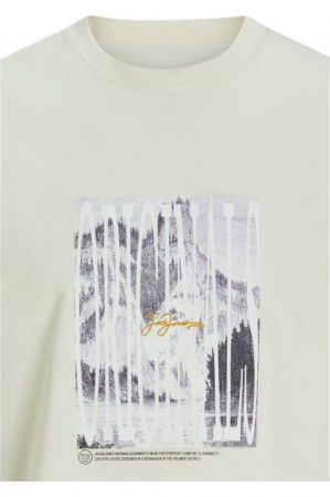 Tricou JACK &JONES Frederiksberg Margate Photo - 12265644-Antique White [1]