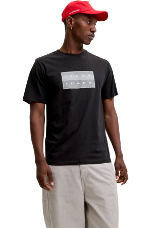 BĂRBAŢI - Tricou JACK &JONES Fusion Box Print - 12300904-Black