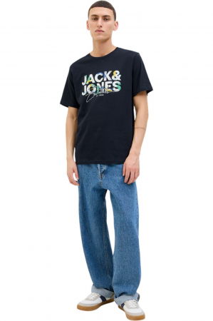 Tricou JACK &JONES Geplas Crew - 12278523-Sky Captain [3]