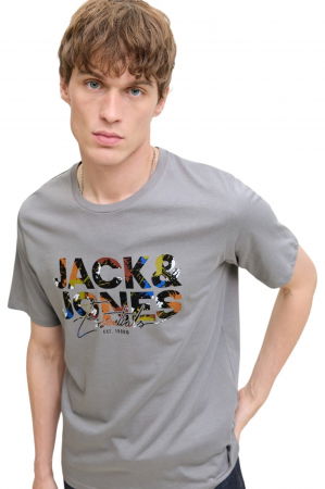 Tricou JACK &JONES Geplas Crew - 12278523-Ultimate Grey [2]