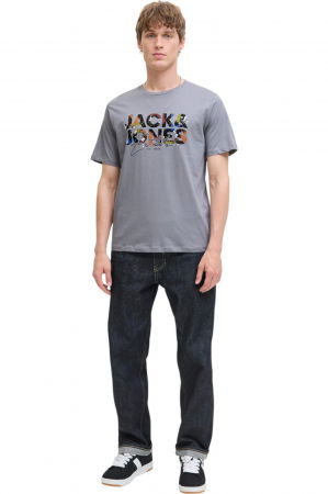 Tricou JACK &JONES Geplas Crew - 12278523-Ultimate Grey [3]
