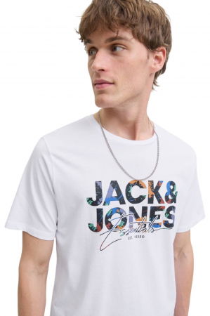 Tricou JACK &JONES Geplas Crew - 12278523-White [2]