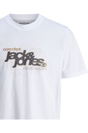 Tricou JACK &JONES Grid Branding JNR - 12288652-Bright White [3]