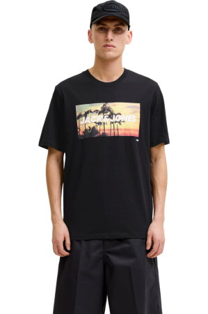 BĂRBAŢI - Tricou JACK &JONES Indiana SS LN - 12288112-Black
