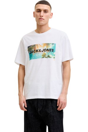 BĂRBAŢI - Tricou JACK &JONES Indiana SS LN - 12288112-Bright White