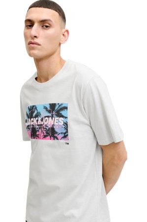 Tricou JACK &JONES Indiana SS LN - 12288112-Glacier Gray [4]