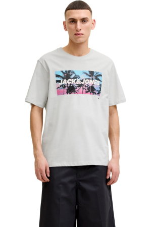 BĂRBAŢI - Tricou JACK &JONES Indiana SS LN - 12288112-Glacier Gray