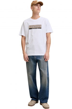 Tricou JACK &JONES Inwood Block Branding - 12283628-Bright White [3]