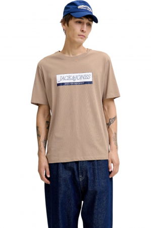 ÎMBRĂCĂMINTE - Tricou JACK &JONES Inwood Block Branding - 12283628-Mocha Meringue