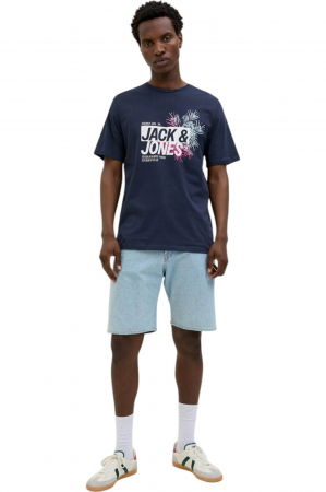 Tricou JACK &JONES Jaxon LN - 12269390-Sky Captain [3]