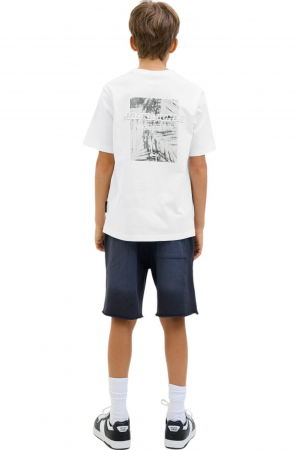Tricou JACK &JONES Lido AOP Back Print JNR - 12278705-Bright White [1]