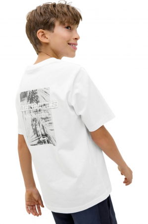 Tricou JACK &JONES Lido AOP Back Print JNR - 12278705-Bright White [2]