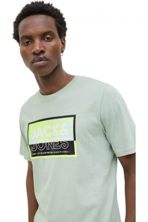 Tricou JACK &JONES Logan Summer Print - 12283825-Aqua Gray [2]