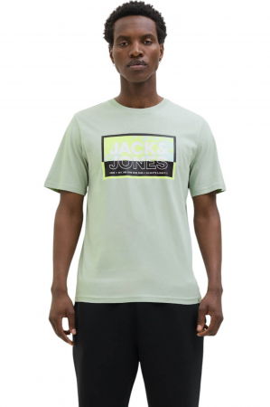 REDUCERI - Tricou JACK &JONES Logan Summer Print - 12283825-Aqua Gray