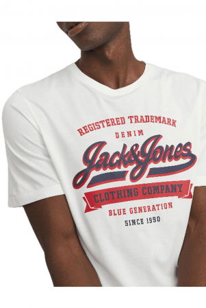 Tricou JACK &JONES Logo - 12246690-Cloud Dancer [2]