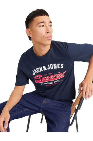 Tricou JACK &JONES Logo SS25 - 12268267-Sky Captain [2]