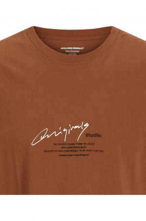 Tricou JACK &JONES Manchester Script - 12273373-Arabian Spice [1]