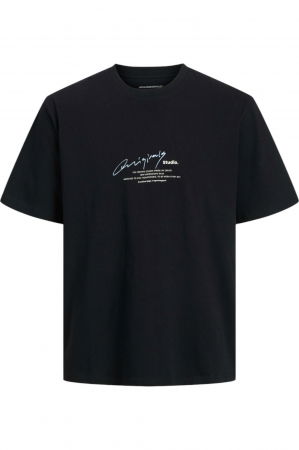BĂRBAŢI - Tricou JACK &JONES Manchester Script - 12273373-Black