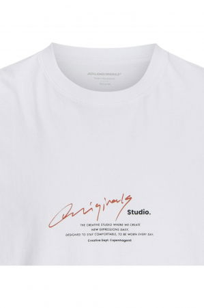 Tricou JACK &JONES Manchester Script - 12273373-Bright White [1]