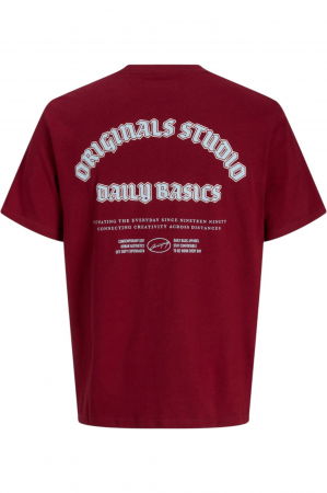 Tricou JACK &JONES Meadows Typo - 12283848-Tibetan Red [1]