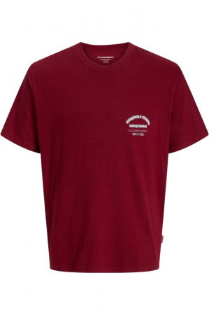 BĂRBAŢI - Tricou JACK &JONES Meadows Typo - 12283848-Tibetan Red