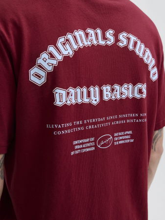 Tricou JACK &JONES Meadows Typo - 12283848-Tibetan Red [3]