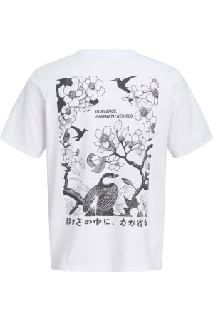 Tricou JACK &JONES Osaka Back Print Flower SS - 12297699-Bright White-F [1]