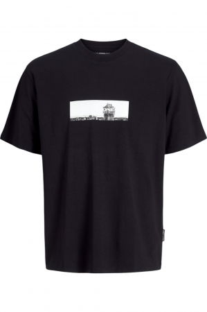 BĂRBAŢI - Tricou JACK &JONES Pacer Photo Branding - 12273775-Black