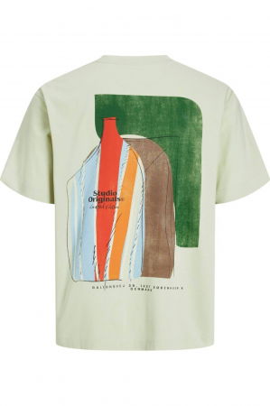 Tricou JACK &JONES Paros Abstract Backprint - 12273385-Celadon Tint [1]