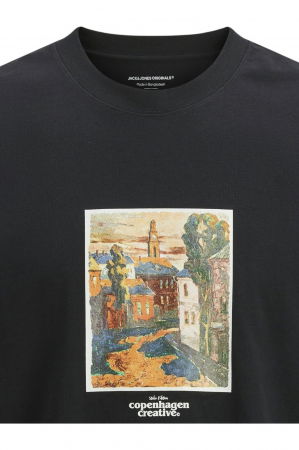 Tricou JACK &JONES Paros Graphics Front - 12273494-Black [1]