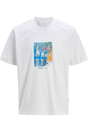 REDUCERI - Tricou JACK &JONES Paros Graphics Front - 12273494-Bright White