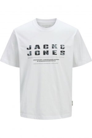 REDUCERI - Tricou JACK &JONES Recharge Front Branding JNR - 12274730-Bright White