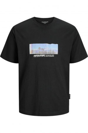 REDUCERI - Tricou JACK &JONES Sago Photo Slub - 12276525-Black