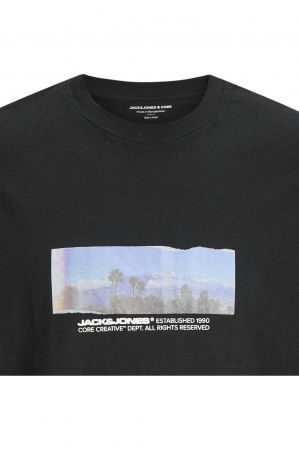Tricou JACK &JONES Sago Photo Slub - 12276525-Black [1]